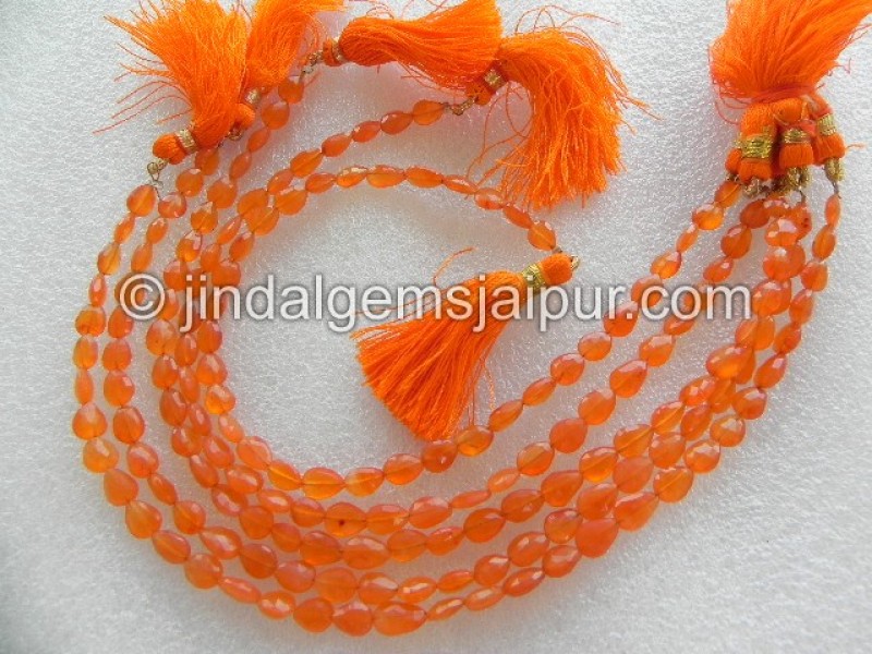 Carnelian Faceted Pear Shape Beads